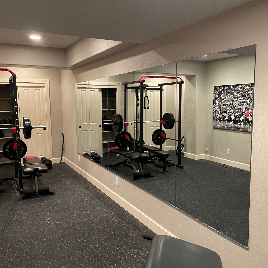 Gym Wall Mirror Kit w/ Safety Backing - Mirrors Delivered