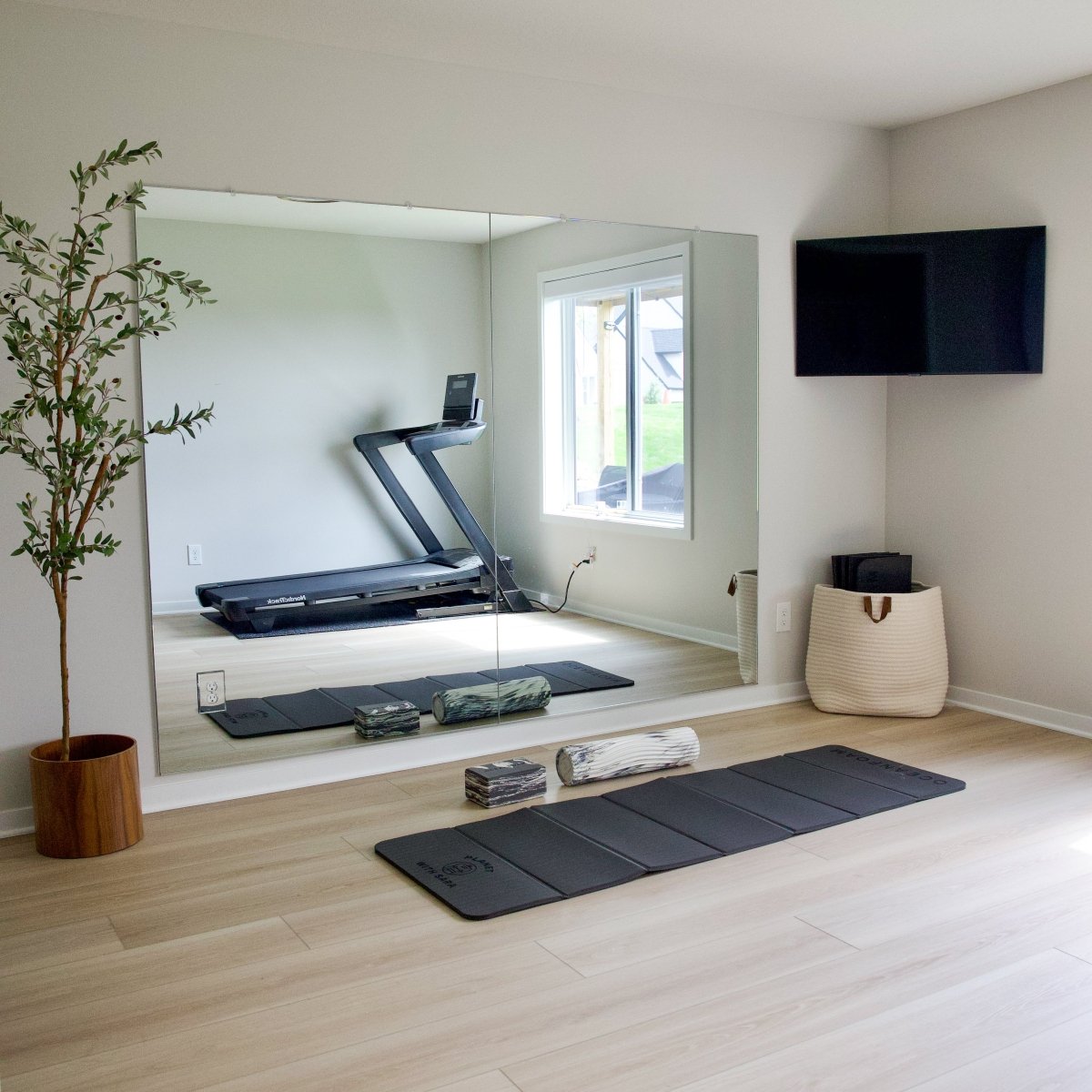 Gym Wall Mirror Kit w/ Safety Backing - Mirrors Delivered