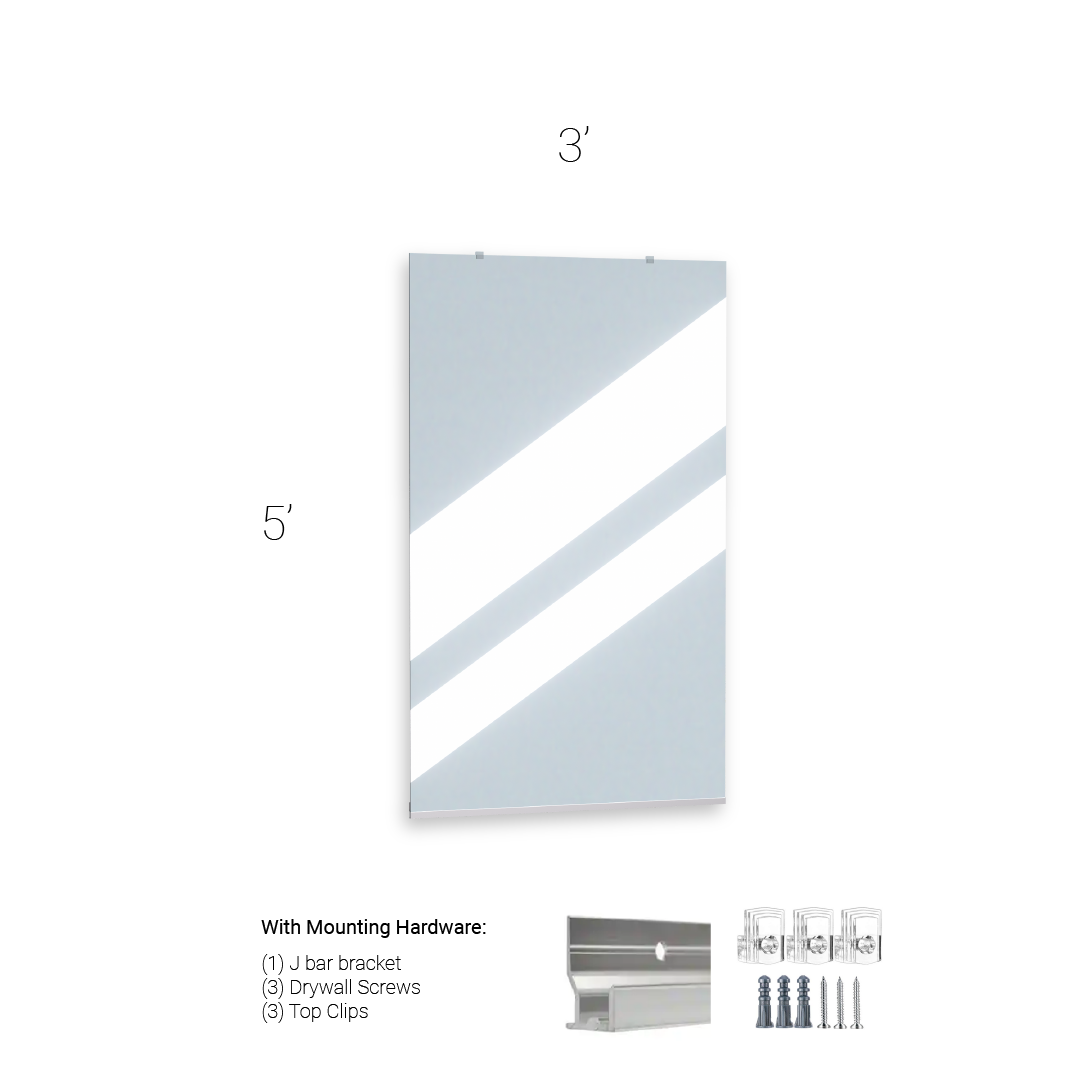 3 x 5 Gym Mirror with Mounting Hardware