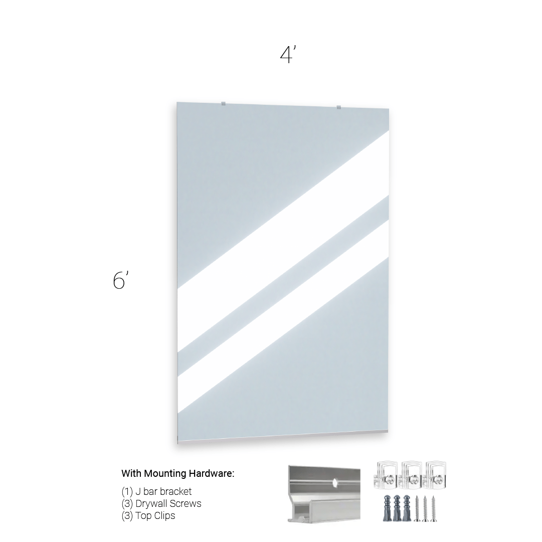 Gym Wall Mirror Kit w/ Safety Backing - Mirrors Delivered
