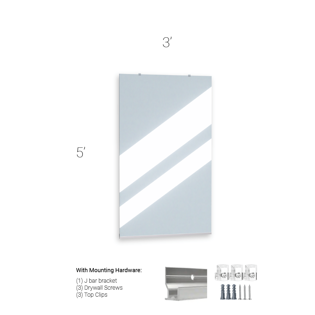 Gym Wall Mirror Kit w/ Safety Backing - Mirrors Delivered