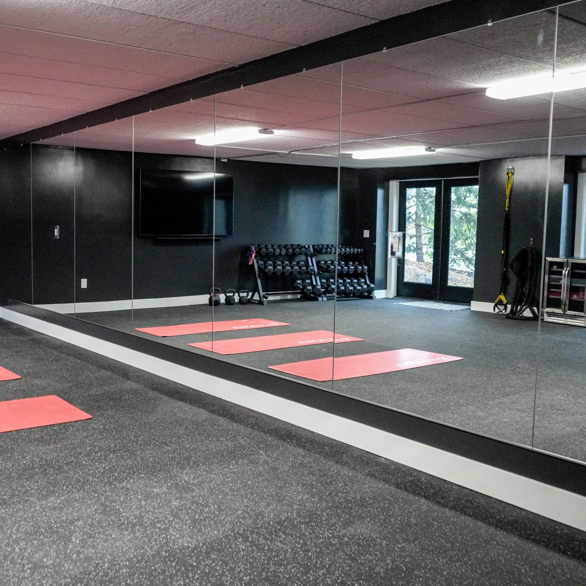 Gym Wall Mirror Kit w/ Safety Backing - Mirrors Delivered