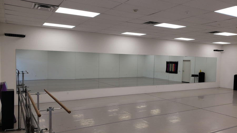 Mirrors Delivered custom yoga studio mirror installation in Denver, CO