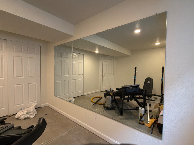 Golden Basement Gym Mirror Wall