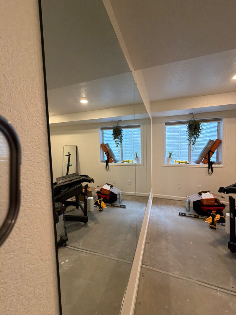 Golden Basement Gym Mirror Wall - Image 3