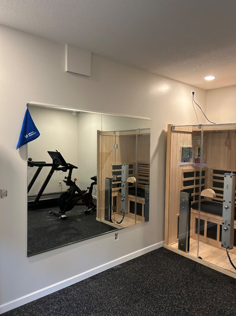 North Oaks Basement Home Gym Mirrors